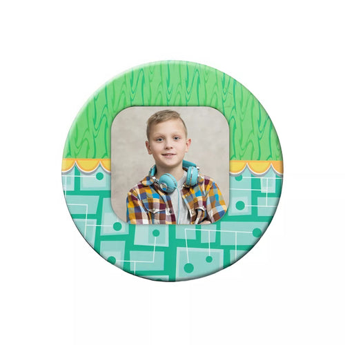 Magnet personalizat cu poza - Rotund verde