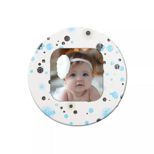 Magnet personalizat cu poza - Rotund cu buline