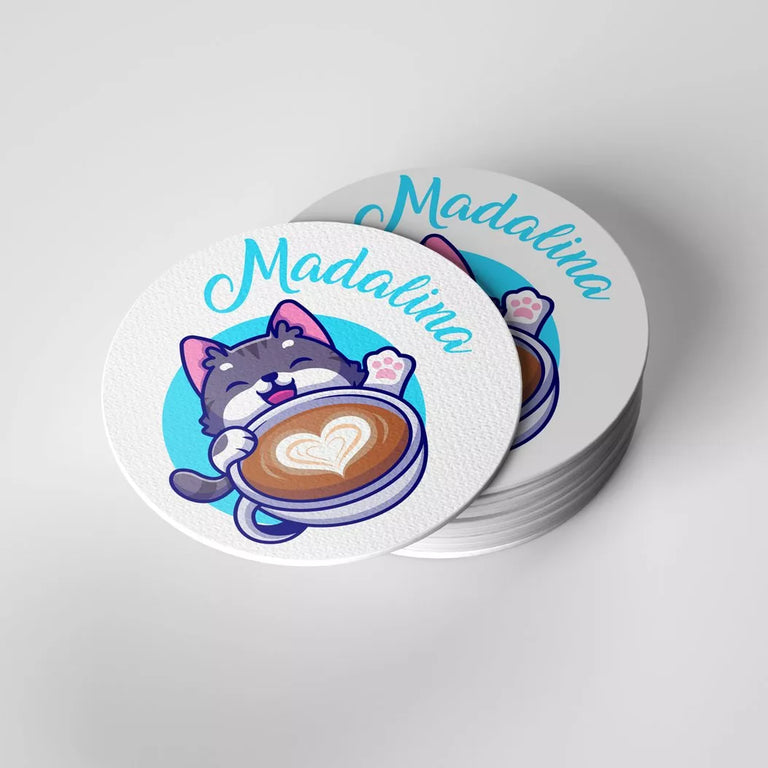 Suport pahar personalizat cu nume - Rotund