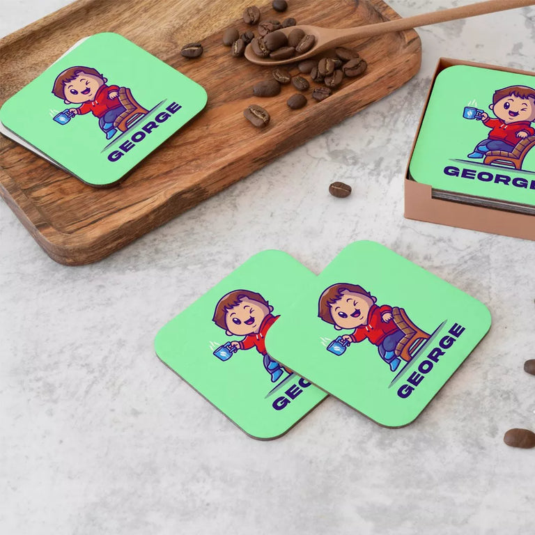 Suport pahar personalizat cu nume - Patrat