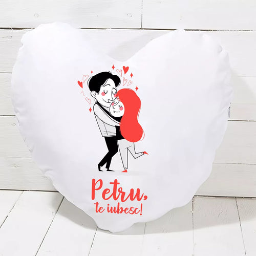 Perna in forma de inima personalizata cu nume - Te iubesc!