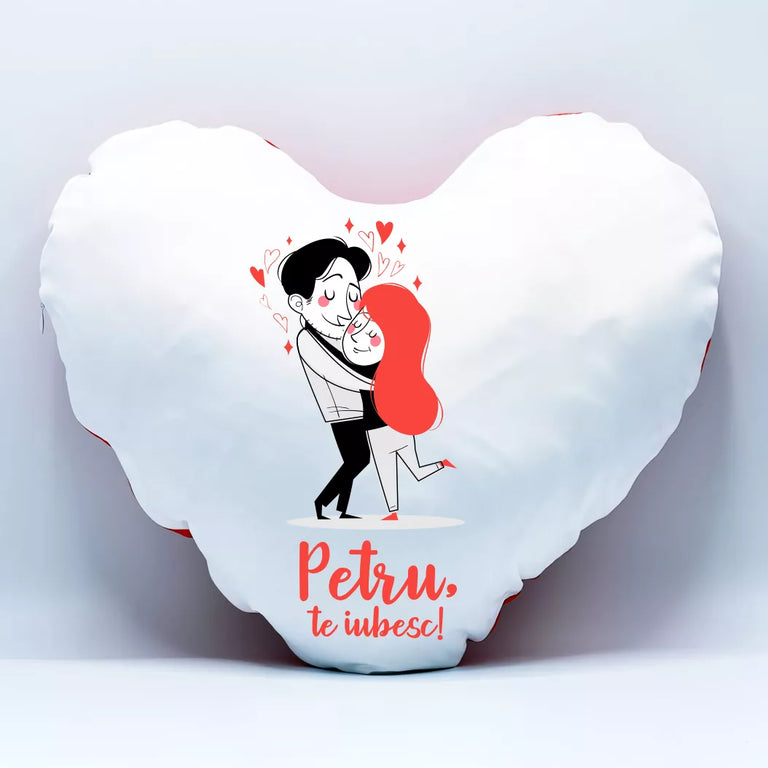 Perna in forma de inima personalizata cu nume - Te iubesc!