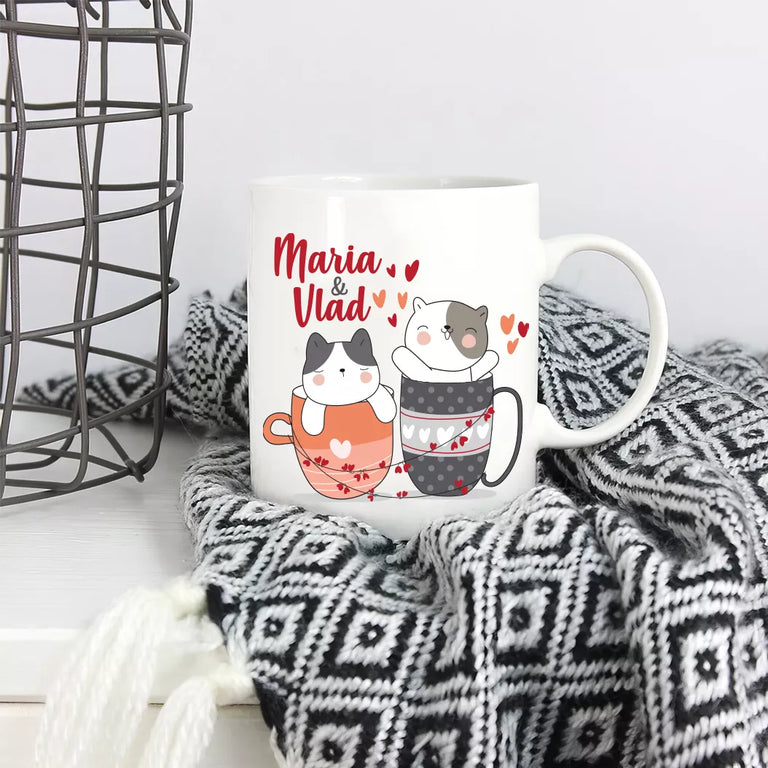 Cana personalizata cu nume - Pisicute in cani