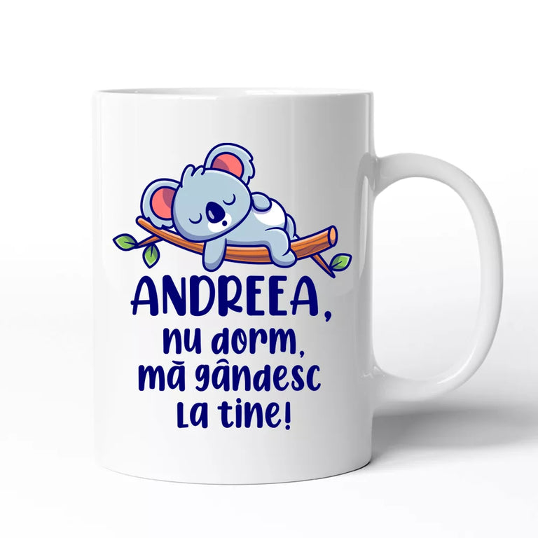 Cana personalizata cu nume - Ma gandesc la tine