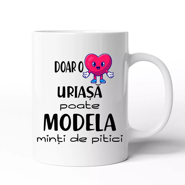 Cana personalizata cu mesaj - Inima uriasa