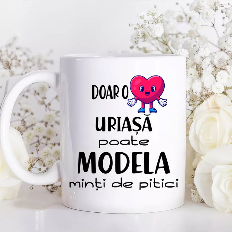 Cana personalizata cu mesaj - Inima uriasa