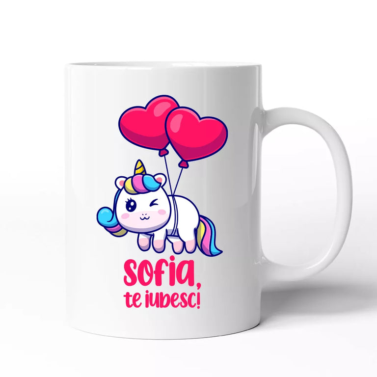 Cana personalizata cu nume - Te iubesc