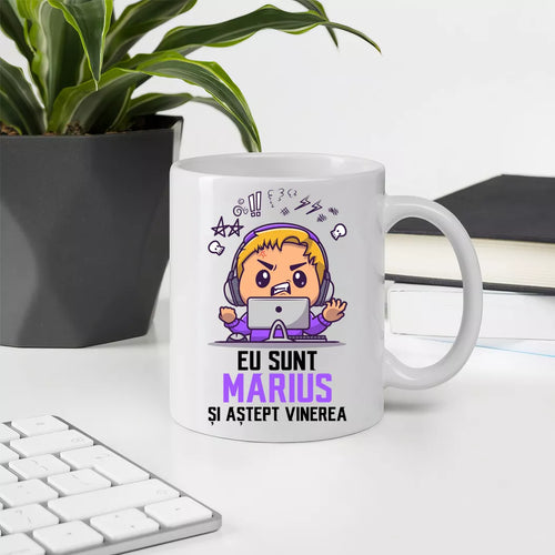 Cana personalizata cu nume - Astept vinerea