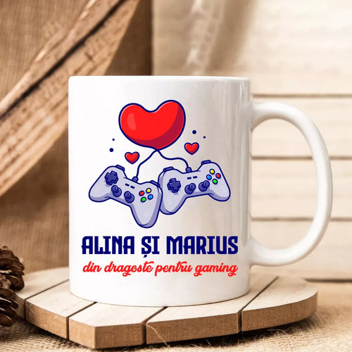 Cana personalizata cu nume - Din dragoste pentru gaming