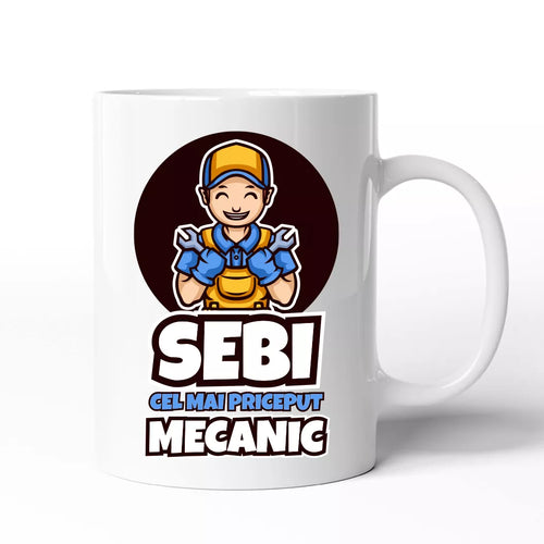 Cana personalizata cu nume - Cel mai priceput mecanic