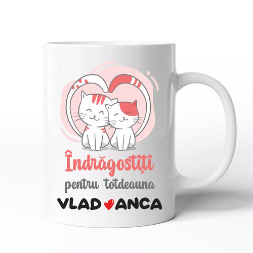 Cana personalizata cu nume - Indragostiti pentru totdeauna