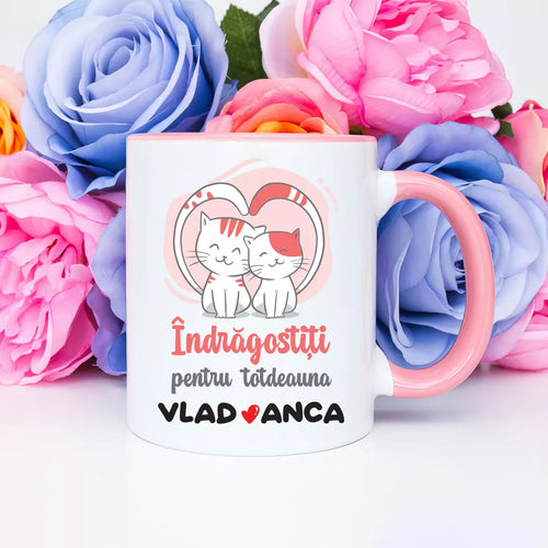 Cana personalizata cu nume - Indragostiti pentru totdeauna