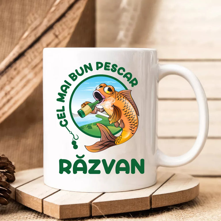 Cana personalizata cu nume - Cel mai bun pescar