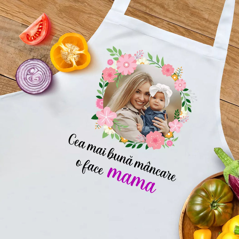 Sort personalizat cu poza - Cea mai buna mancare o face mama