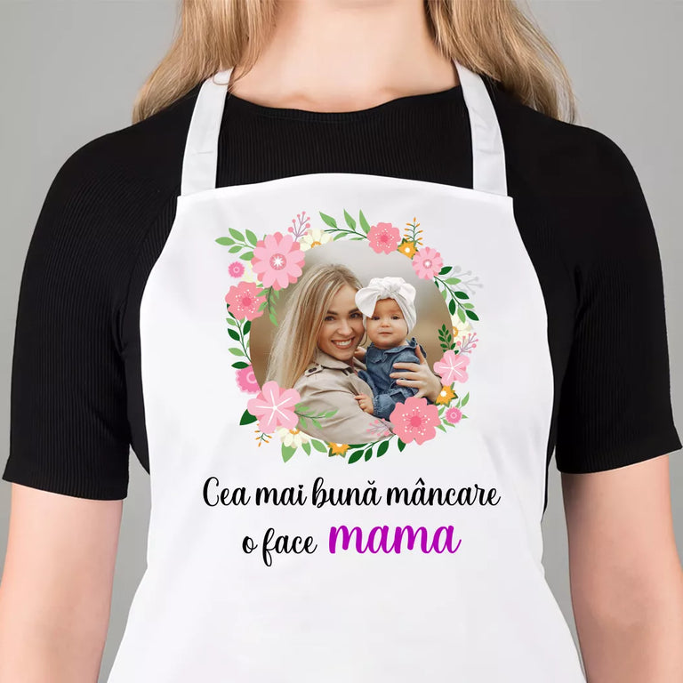Sort personalizat cu poza - Cea mai buna mancare o face mama