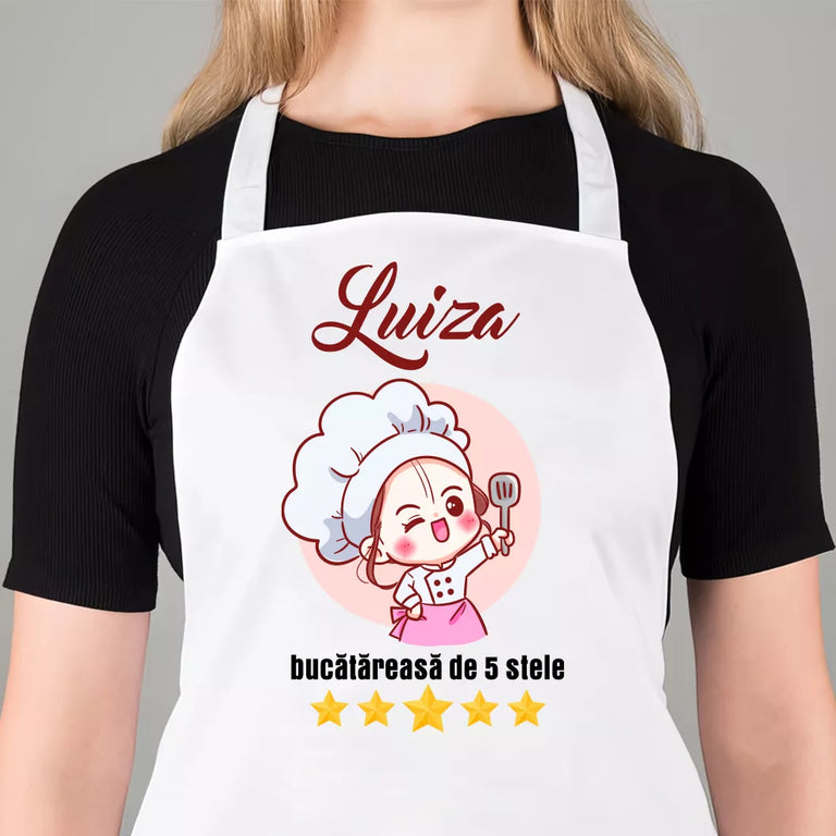 Sort personalizat cu nume - Bucatareasa de 5 stele
