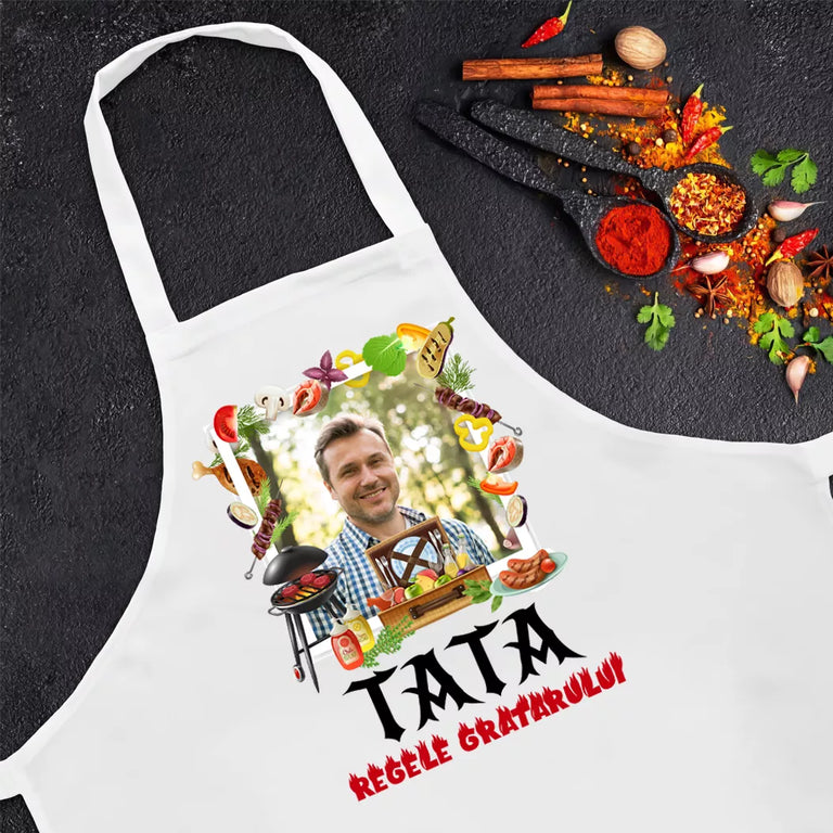 Sort personalizat cu poza - Tata regele gratarului
