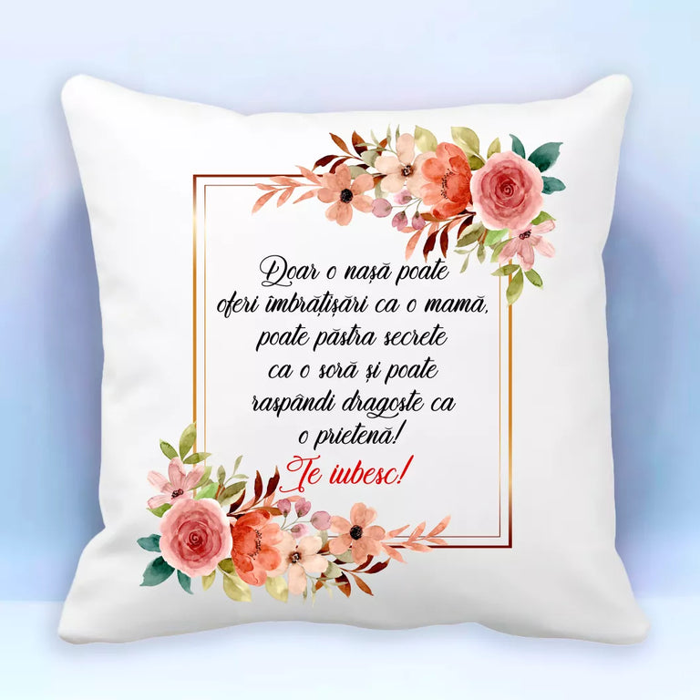 Perna personalizata cu mesaj pentru nașa