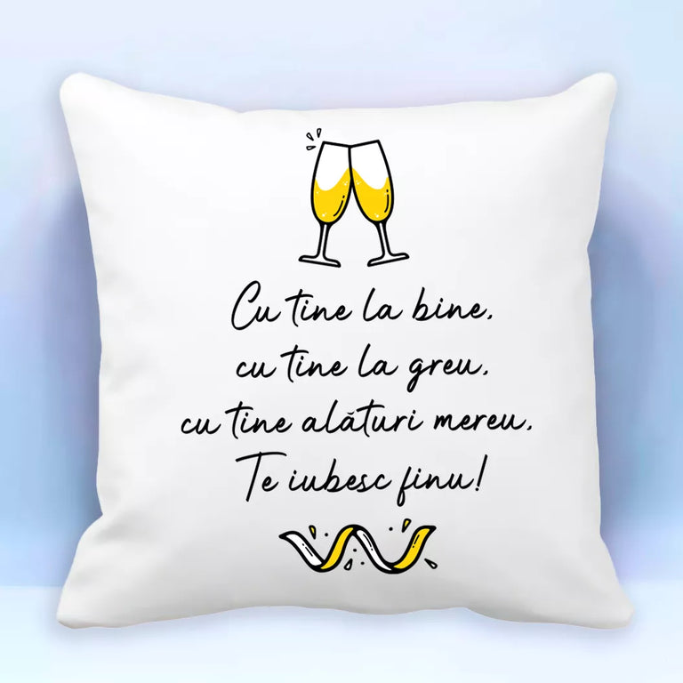 Perna personalizata cu mesaj pentru fiu - Cu tine la bine cu tine la greu
