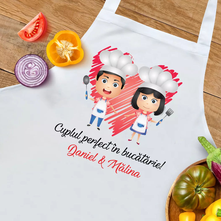 Sort personalizat cu nume pentru cupluri - Cuplu perfect in bucatarie
