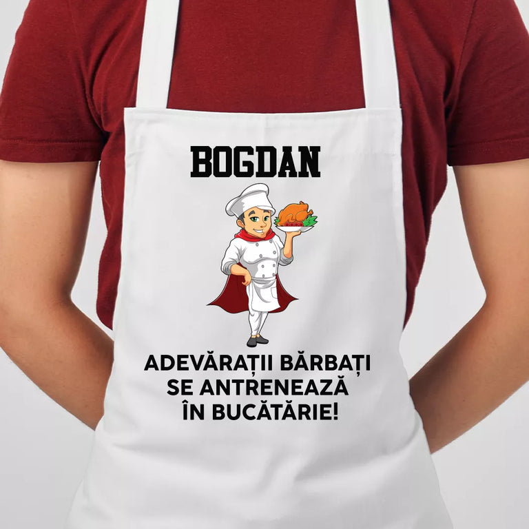 Sort personalizat cu nume - Adevaratii barbati se antreneaza in bucatarie