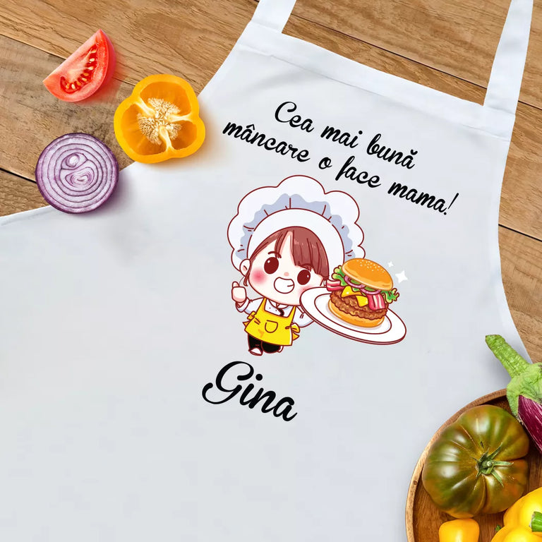 Sort personalizat cu nume - Cea mai buna mancare o face mama