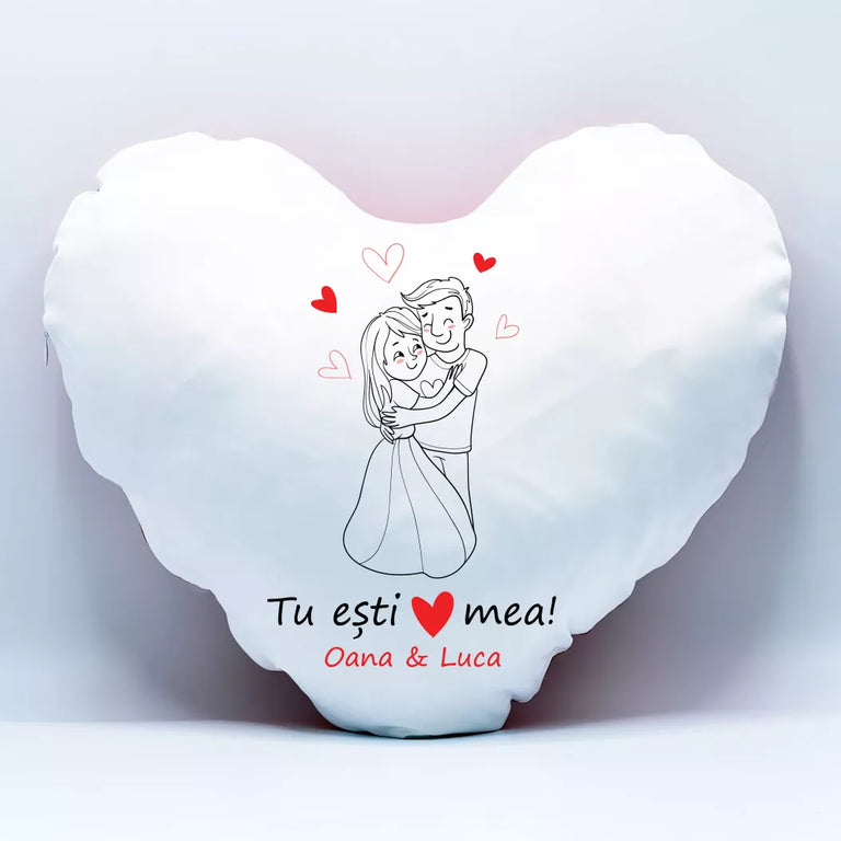 Perna in forma de inima personalizata cu nume - Tu esti inima mea