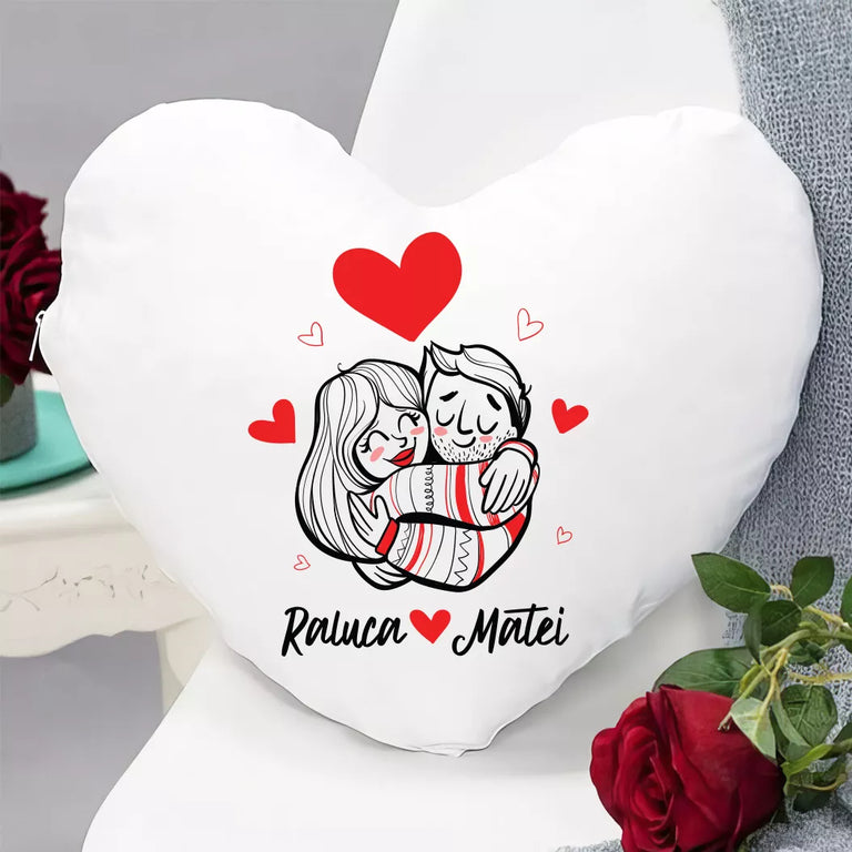 Perna in forma de inima personalizata cu nume - Indragostiti