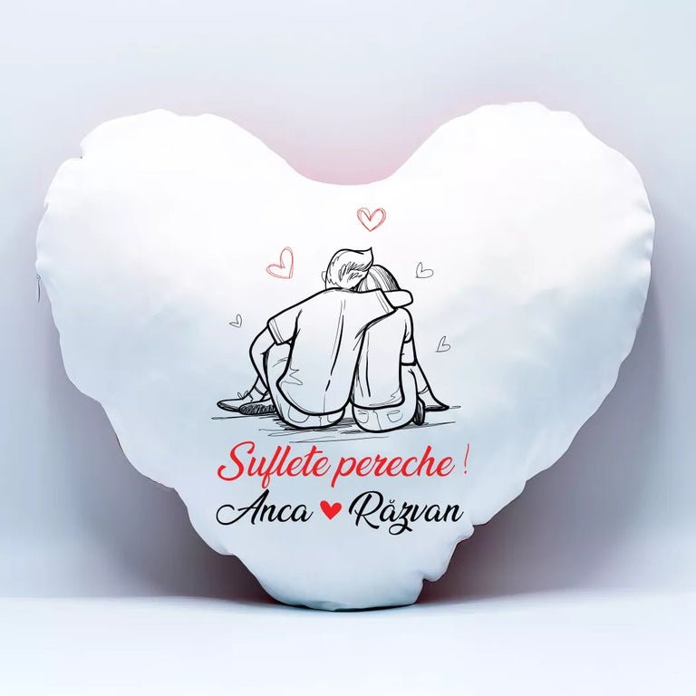 Perna in forma de inima personalizata cu nume - Suflete pereche