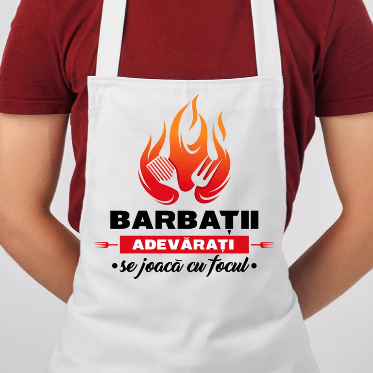 Sort personalizat cu mesaj - Barbatii adevarati se joaca cu focul