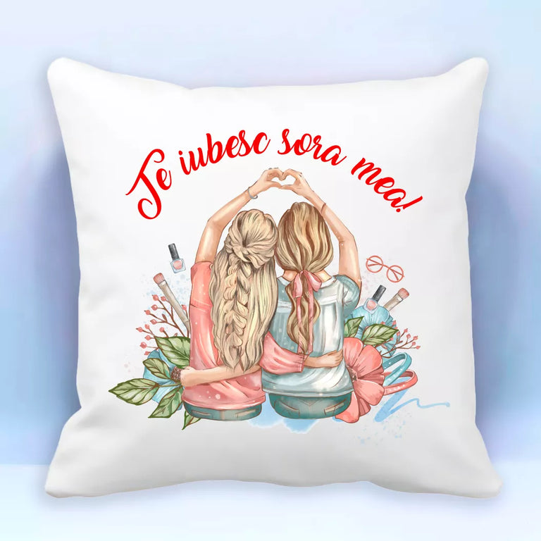 Perna personalizata cu mesaj - Te iubesc sora mea!