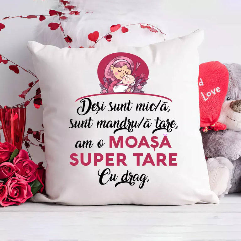 Perna personalizata cu mesaj pentru moasa