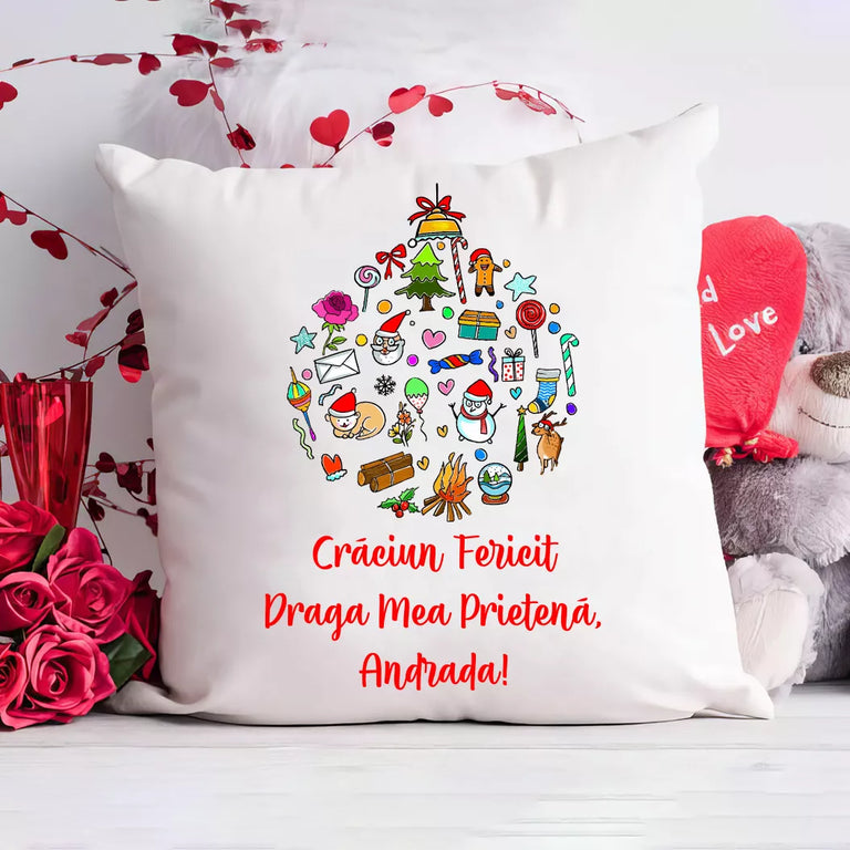 Perna personalizata - Craciun Fericit draga mea prietena