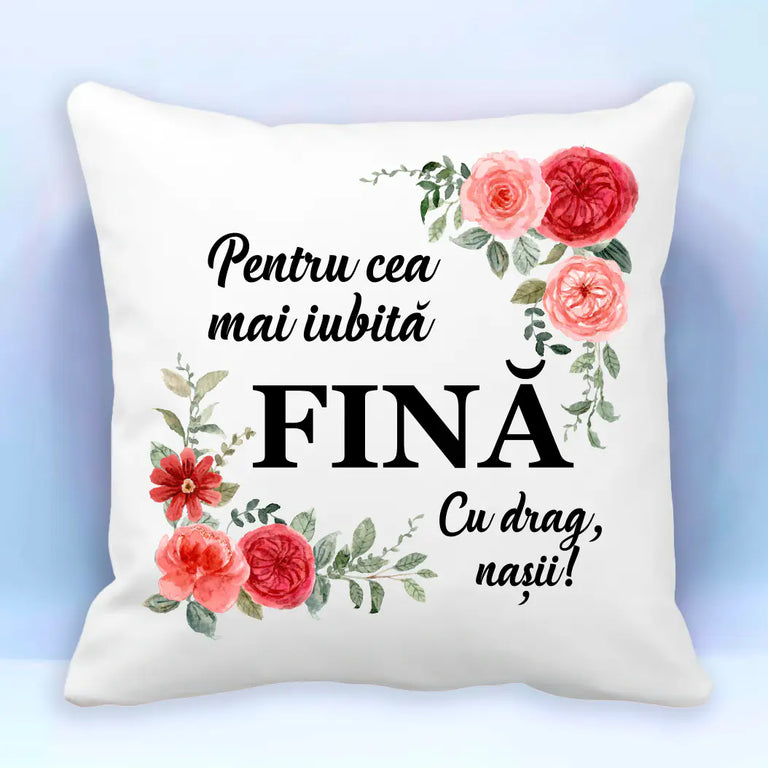 Perna personalizata - Pentru cea mai iubita fina cu drag nasii