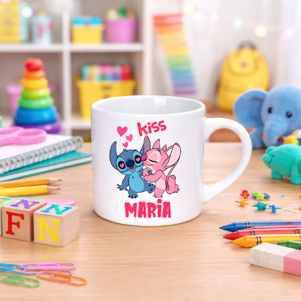 Cana pentru copii personalizata cu nume Lilo si Stitch 2