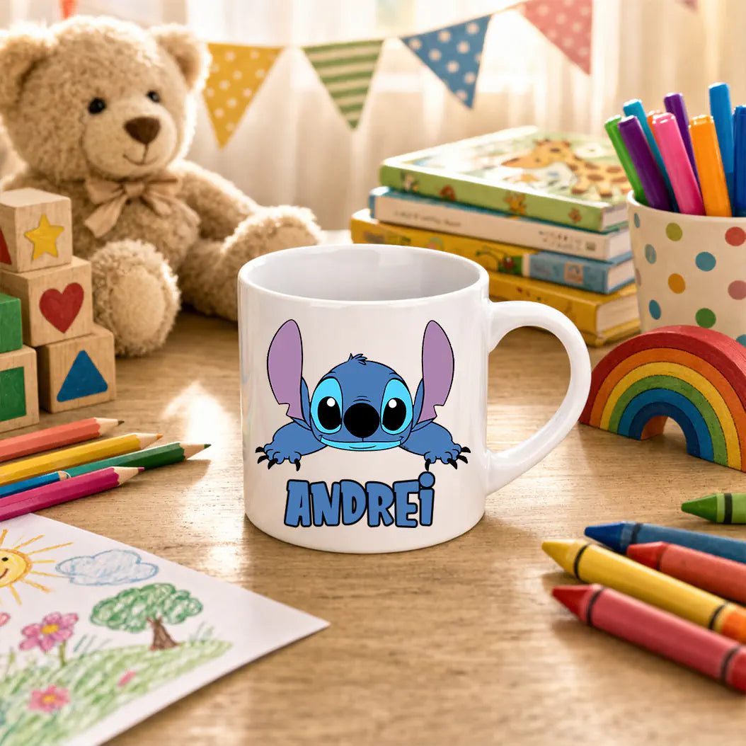 Cana pentru copii personalizata cu nume Lilo si Stitch 6