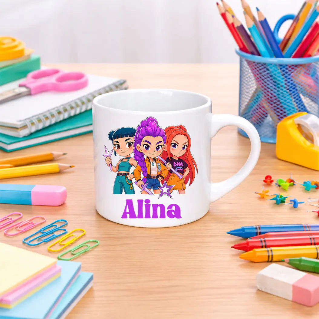 Cana pentru copii personalizata cu nume - K-Pop Demon Hunters, poza 3 din 4