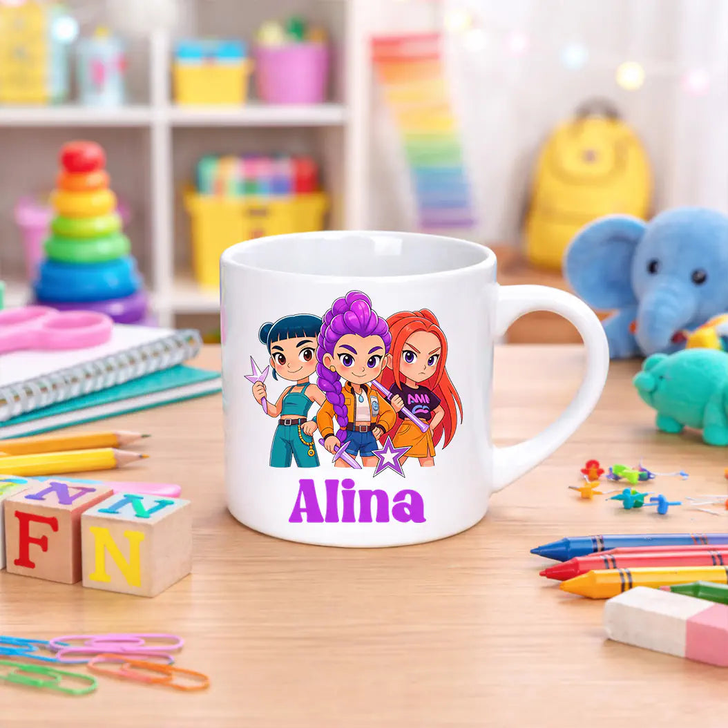 Cana pentru copii personalizata cu nume - K-Pop Demon Hunters, poza 2 din 4