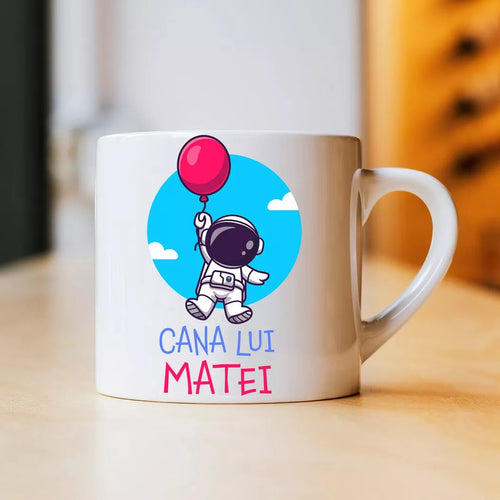 Cana pentru copii personalizata cu nume - Astronaut