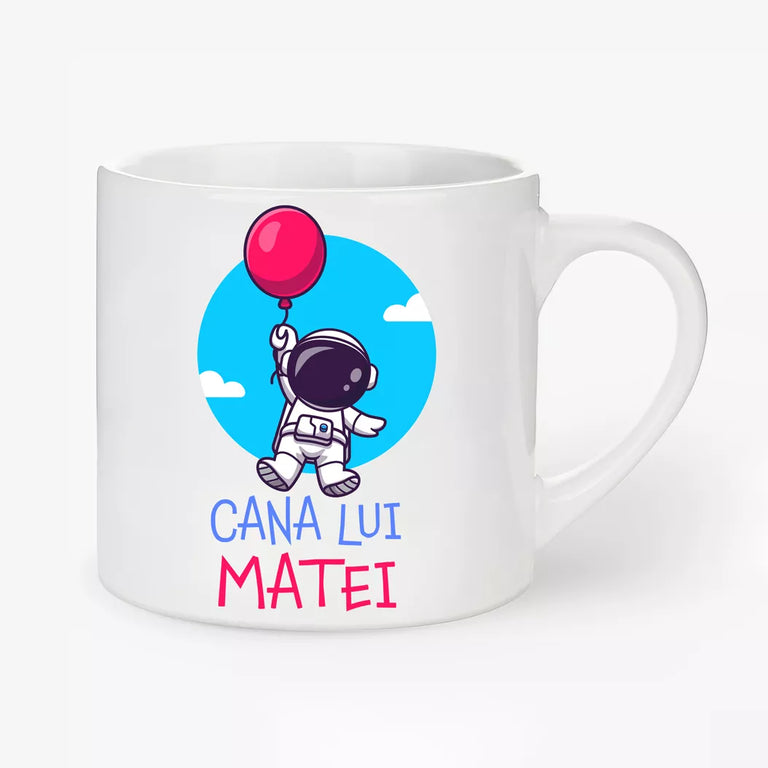 Cana pentru copii personalizata cu nume - Astronaut