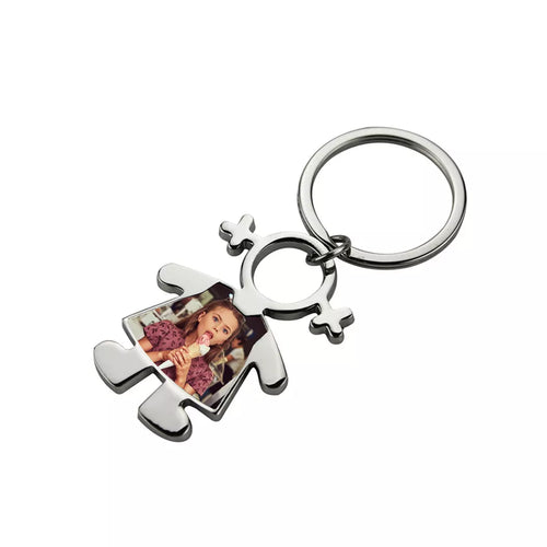 Breloc metal fetita personalizat cu poza