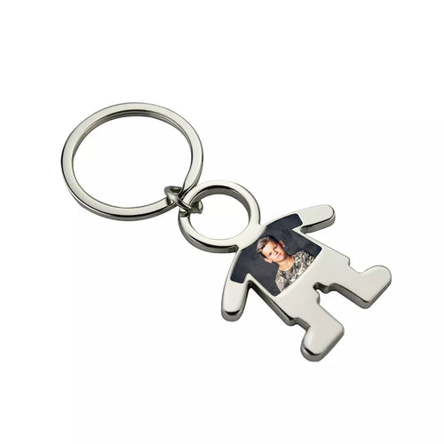 Breloc metal baiat personalizat cu poza