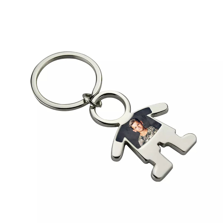 Breloc metal baiat personalizat cu poza