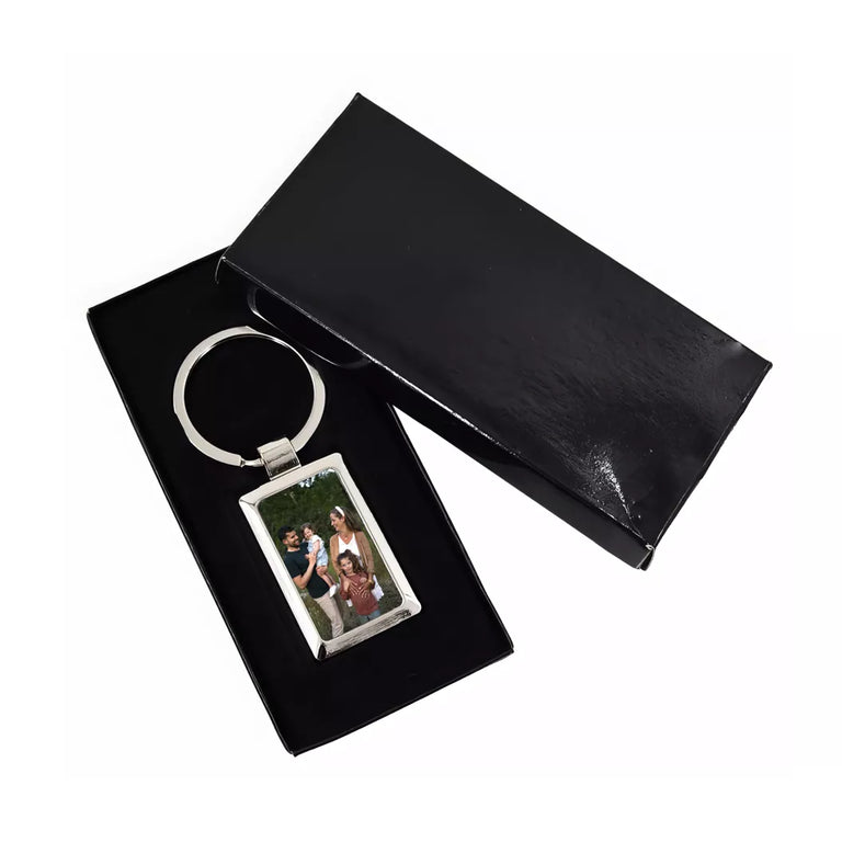 Breloc metalic personalizat cu poza - Dreptunghi