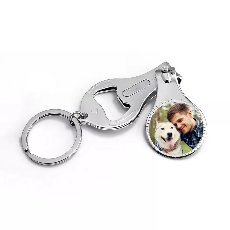 Breloc metalic unghiera/desfacator personalizat cu poza
