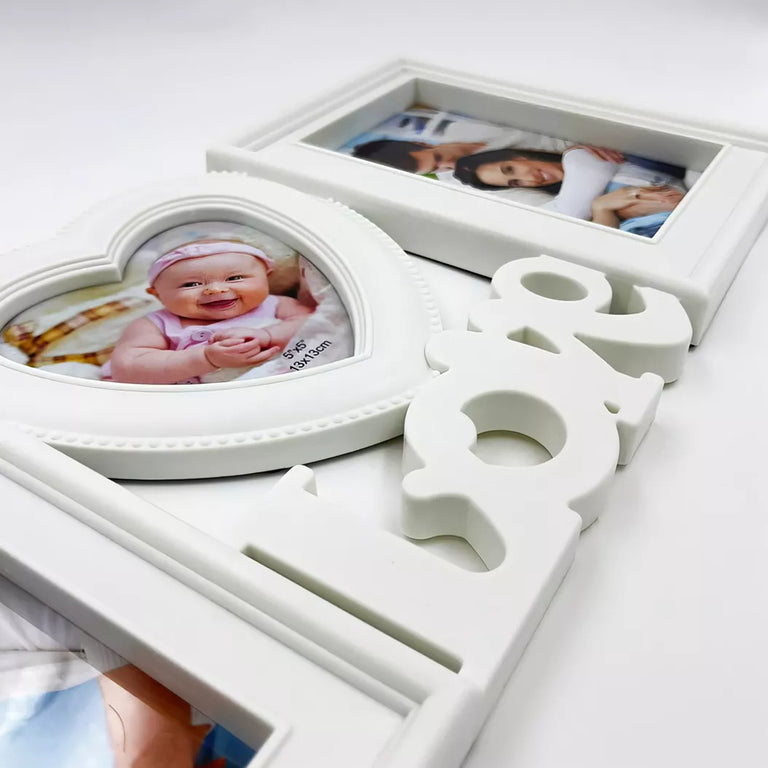 Rama foto personalizata cu 3 poze - Inima Love