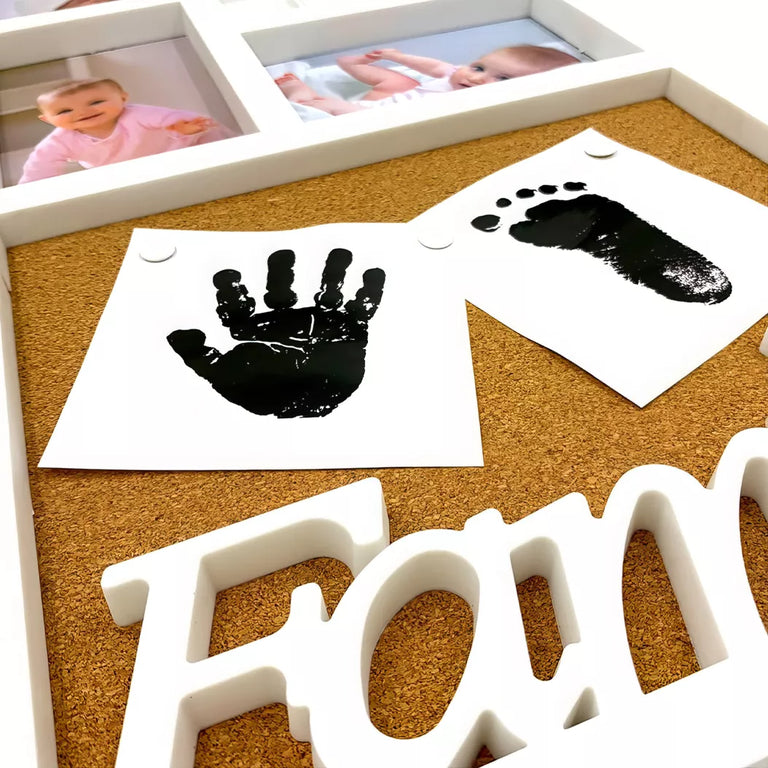 Rama foto personalizata cu 4 poze - Family cu tabla de pluta