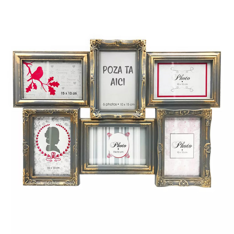 Rama foto personalizata cu 6 poze - Wenge