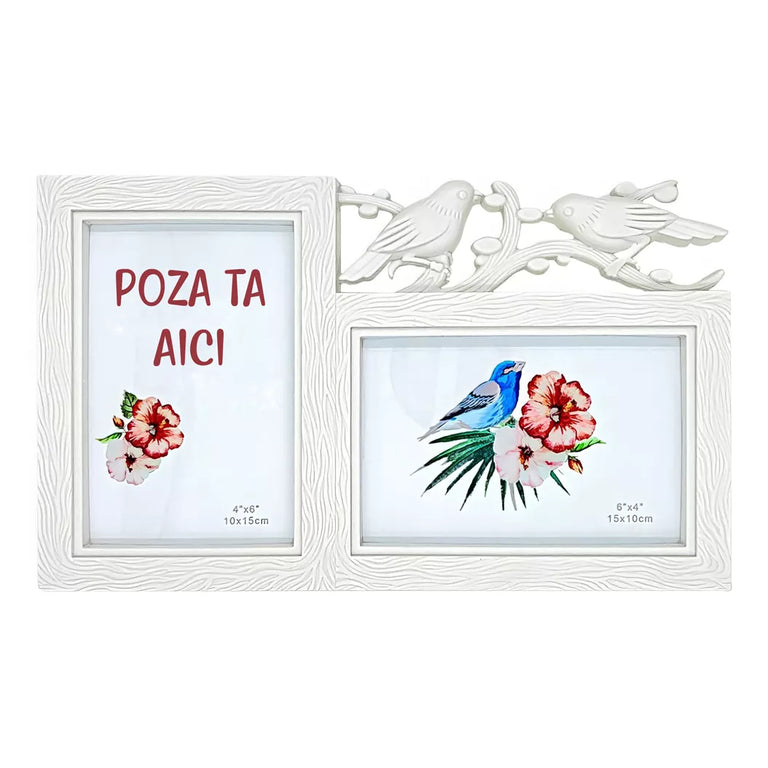 Rama foto personalizata cu 2 poze - Pasari