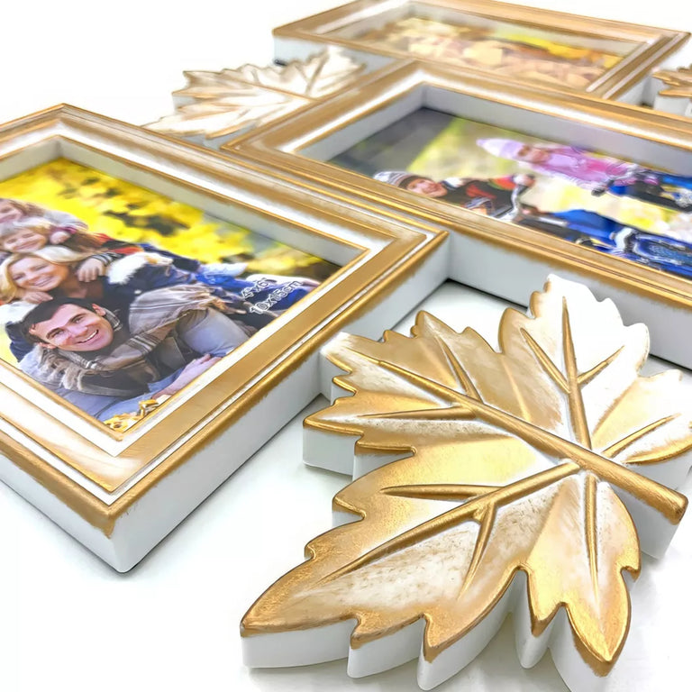 Rama foto personalizata cu 3 poze - Frunze